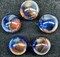 FUNFAIR Red/Blue Cats Eye Iridescent Glass Marbles 22mm (7/8 inch) SHOOTER (Lot of 5)
